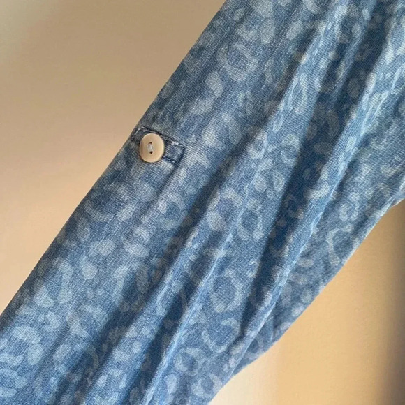 Soft Surroundings Chambray Leopard Print Top - Picture 7 of 15